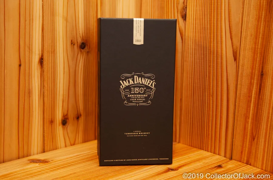 A collector's guide to the Jack Daniel's 150th Anniversary Tennessee Whiskey Bottle and the Black Box that it comes packaged in.