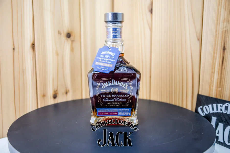 Explore JD's Twice Barreled American Single Malt 2022, with a unique flavor from double barreling and Oloroso Sherry Cask finishing. Discover this exquisite collector's item.