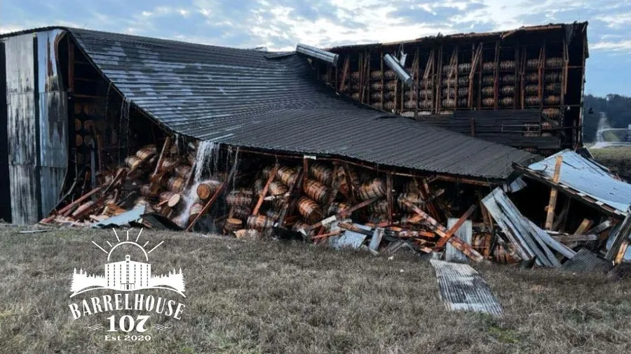 Word on various facebook pages is that Jack Daniel's had a partial barrelhouse collapse this morning.