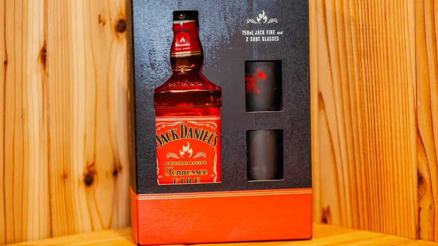 Jack Daniel's Fire and 2 Shot Glasses
