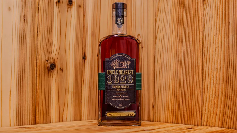 Uncle Nearest 1820 is an 11-year-aged, single-barrel Tennessee whiskey, bottled at 118.8 proof, honoring master distiller Nathan 'Nearest' Green.