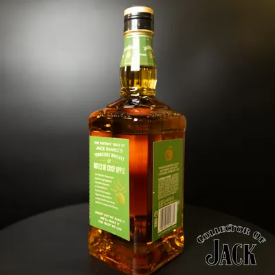 Rear angle of the bottle with label and embossing