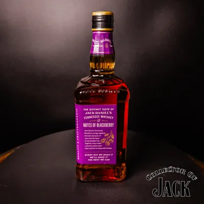 Back label: 'The distinct taste of Jack Daniel’s... & notes of blackberry'