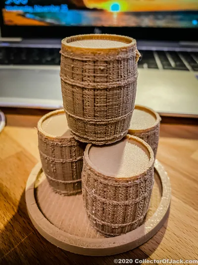 4 barrels inside of a barrel bottom that I stopped printing