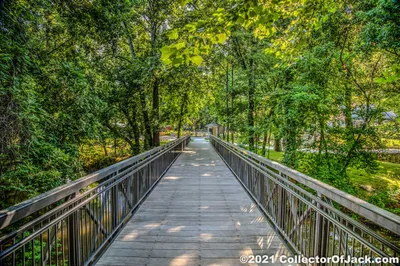 Bridge to Town Square, looking back at the visitors center