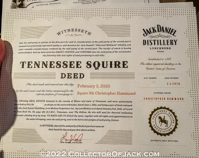 Jack Daniel's Tennessee Squire Letter