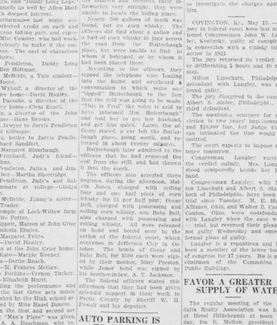 Sedalia Democrat Article May 13th, 1924 Front Page second half