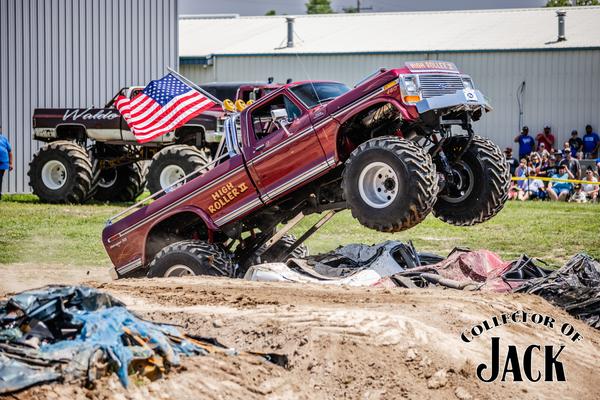 High Roller Monster Truck at the 2024 BIGFOOT Open House crushing cars